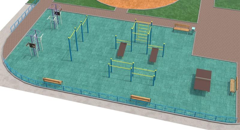 Проект спортивной площадки с столом теннисным в Барнауле