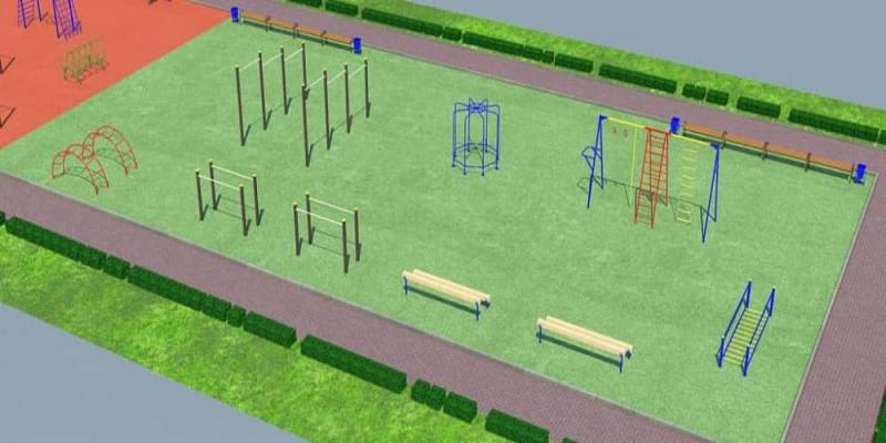 Проект детско-спортивной площадки для школы - детсада в Барнауле