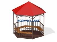 Беседка с лавками и полом МАФ 4122 в Барнауле