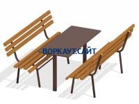 Дачный комплект из 2 лавочек и стола МАФ 1620 в Барнауле