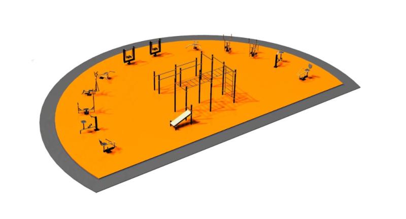 Дизайн проект спортплощадки Полукруглая в Барнауле
