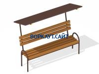 Лавочка под навесом МАФ 1607 в Барнауле