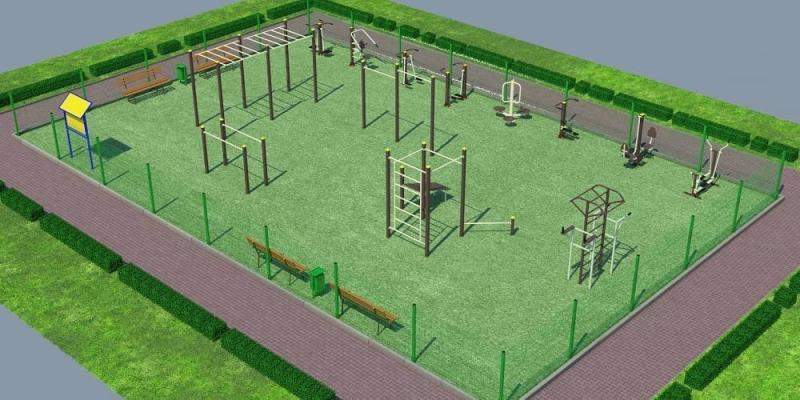 Проект спортивной воркаут площадки с уличными тренажерами - 1467400 рублей в Барнауле