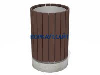 Урна деревянная круглая с бетонным основанием МАФ 1632 в Барнауле