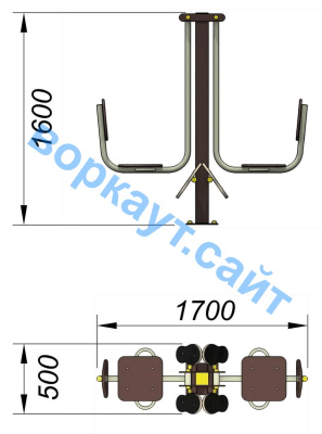 Уличный тренажер "Жим ногами горизонтальный " УТ 003 в Барнауле