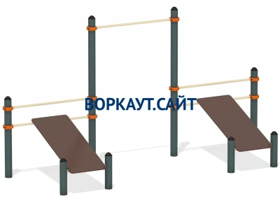 Воркаут с турником и двойной скамьей для пресса ВС-28 в Барнауле