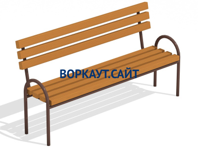 Парковая лавочка со спинкой МАФ 1605 в Барнауле