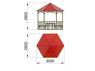 Беседка со столом и лавками МАФ 4121 в Барнауле