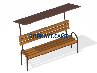 Лавочка под навесом МАФ 1607 в Барнауле