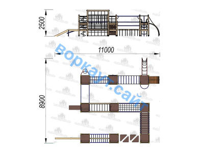 Детский спортивный комплекс Полоса препятствий ДСК 3116 в Барнауле
