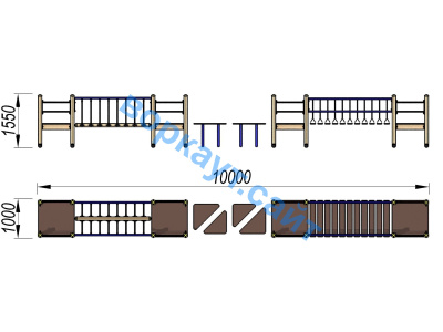 Детский спортивный комплекс Двойной мостик ДСК 3115 в Барнауле