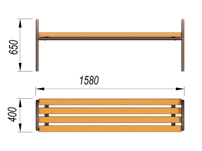 Лавочка парковая МАФ 1603 в Барнауле