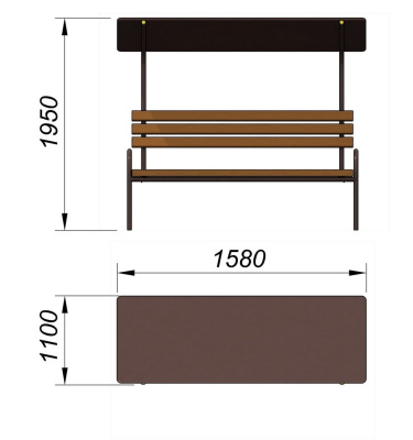 Лавочка под навесом МАФ 1607 в Барнауле