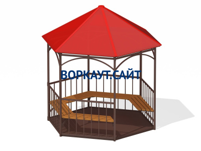 Беседка с лавками и полом МАФ 4122 в Барнауле