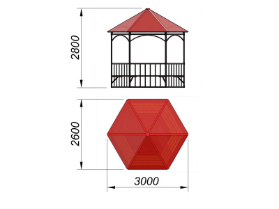 Беседка с лавками и полом МАФ 4122 в Барнауле