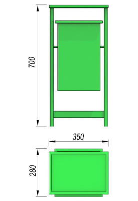 Урна с крышкой МАФ 1631 в Барнауле