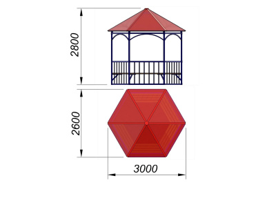 Беседка с лавками МАФ 4120 в Барнауле
