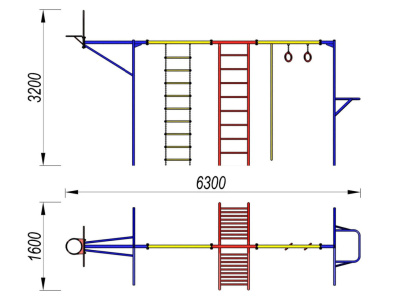 Гимнастический комплекс с баскетбольным щитом МАФ 3001 в Барнауле Гимнастический комплекс с баскетбольным щитом МАФ 3001 в Барнауле